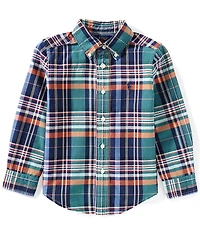 Polo Ralph Lauren Little Boys Long-Sleeve Plaid Oxford Shirt