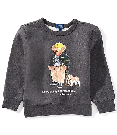 Polo Ralph Lauren Little Boys Long-Sleeve Polo Bear Heathered Fleece Sweatshirt