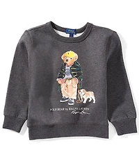 Polo Ralph Lauren Little Boys Long-Sleeve Polo Bear Heathered Fleece Sweatshirt