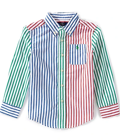 Polo Ralph Lauren Little Boys Long-Sleeve Striped Poplin Fun Shirt