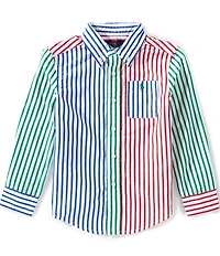 Polo Ralph Lauren Little Boys Long-Sleeve Striped Poplin Fun Shirt