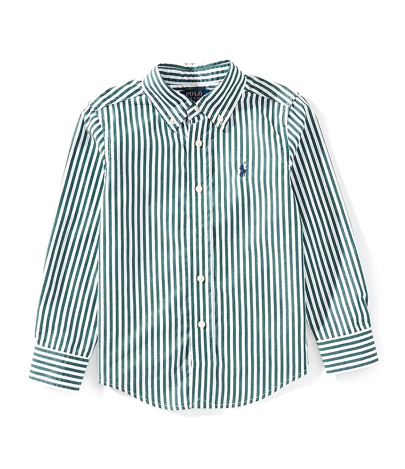 Polo Ralph Lauren Little Boys Long-Sleeve Striped Poplin Shirt