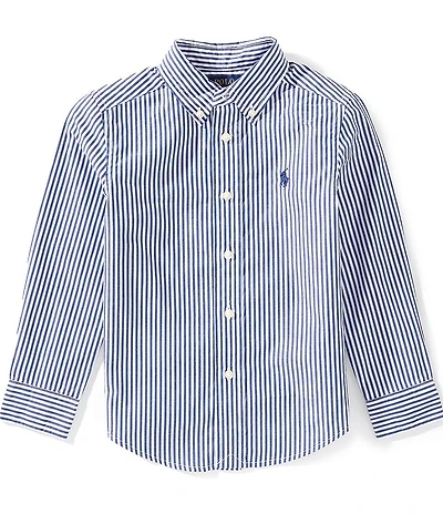 Polo Ralph Lauren Little Boys Long-Sleeve Striped Poplin Shirt