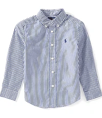 Polo Ralph Lauren Little Boys Long-Sleeve Striped Poplin Shirt