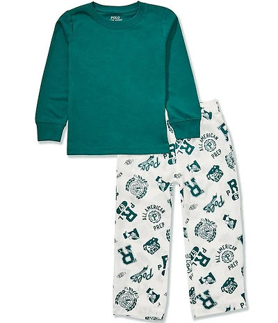 Polo Ralph Lauren Little Boys Long Sleeve Top And Printed Pajama Pants