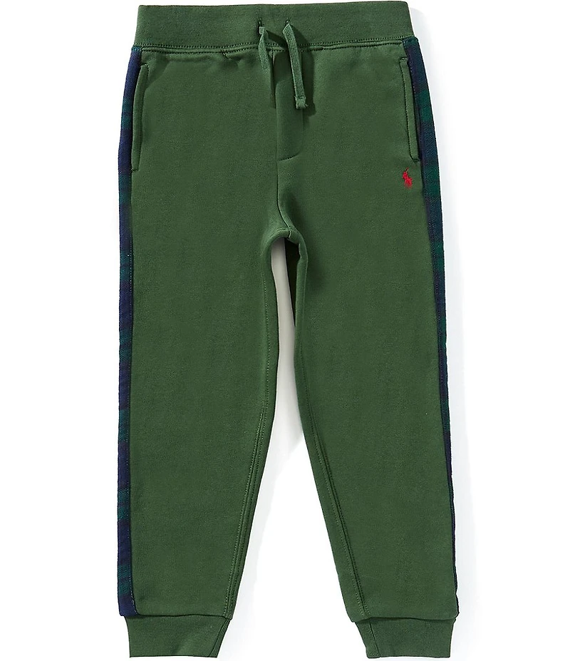 Polo Ralph Lauren Little Boys Plaid-Trim Fleece Jogger Pants