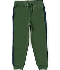 Polo Ralph Lauren Little Boys Plaid-Trim Fleece Jogger Pants