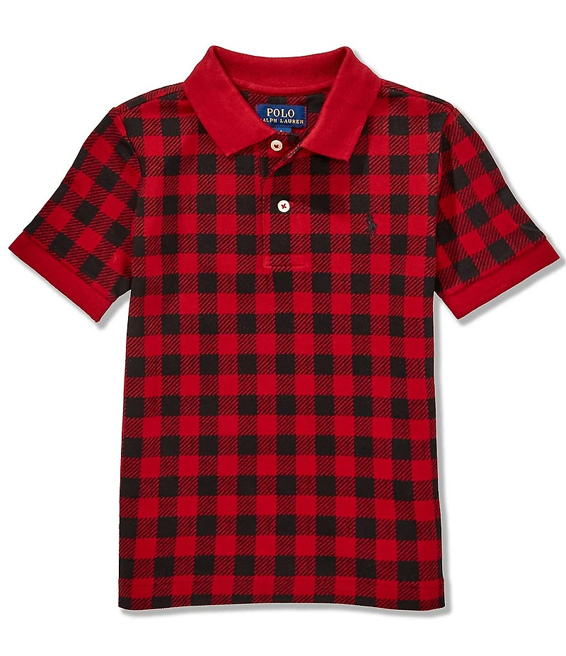 Polo Ralph Lauren Little Boys Short-Sleeve Buffalo Check Mesh Polo Shirt