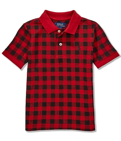 Polo Ralph Lauren Little Boys Short-Sleeve Buffalo Check Mesh Polo Shirt