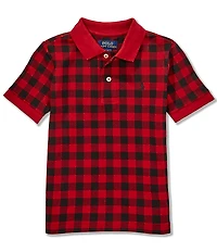 Polo Ralph Lauren Little Boys Short-Sleeve Buffalo Check Mesh Polo Shirt