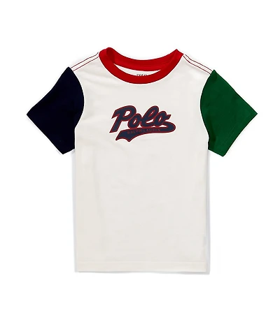 Polo Ralph Lauren Little Boys Short Sleeve Color Block Logo Jersey T-Shirt