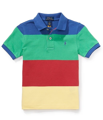 Polo Ralph Lauren Little Boys Short-Sleeve Color Block/Striped Mesh Polo Shirt