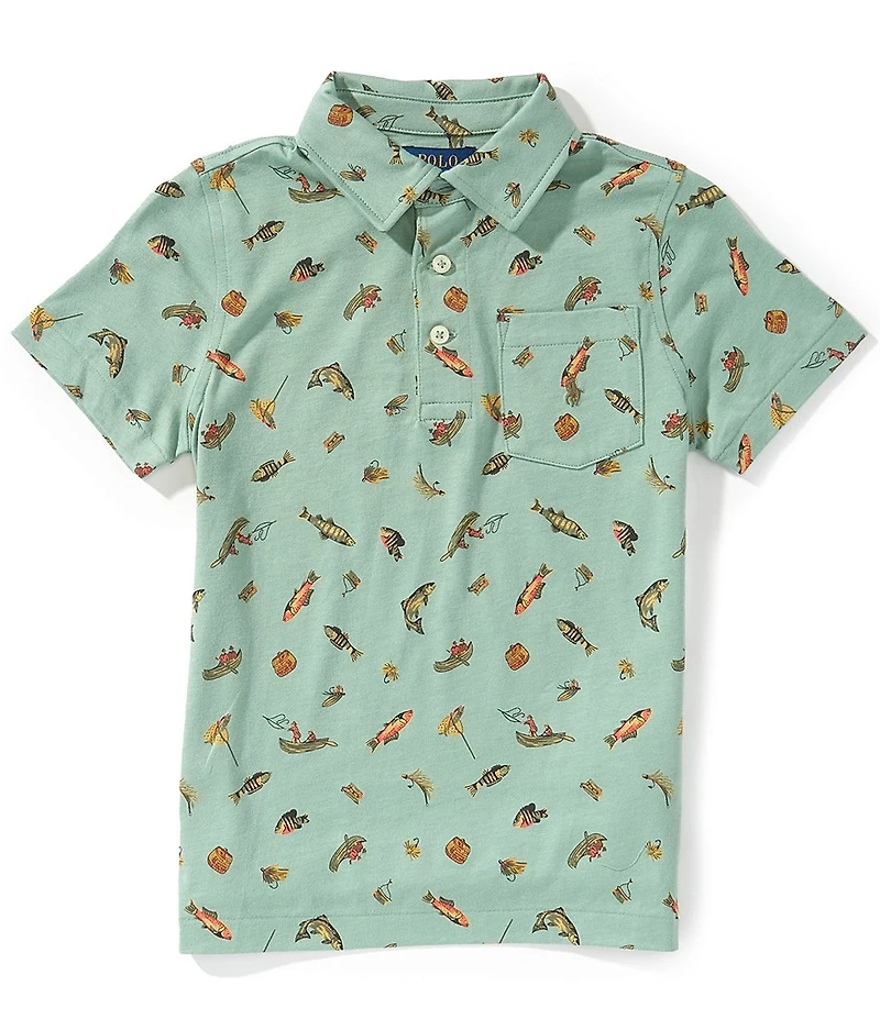 Polo Ralph Lauren Little Boys Short-Sleeve Fishing-Print Polo Shirt