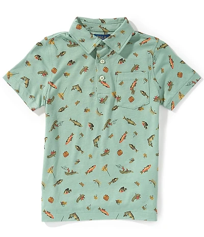 Polo Ralph Lauren Little Boys Short-Sleeve Fishing-Print Polo Shirt