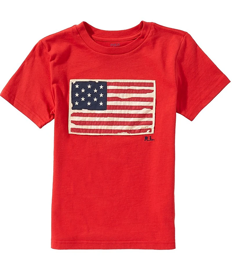 Polo Ralph Lauren Little Boys Short Sleeve Flag Jersey T-Shirt