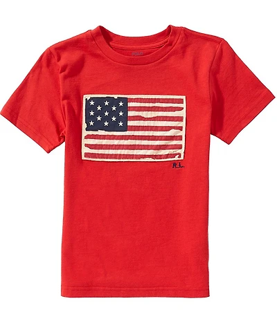Polo Ralph Lauren Little Boys Short Sleeve Flag Jersey T-Shirt