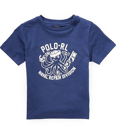 Polo Ralph Lauren Little Boys Short Sleeve Naval Repair Octopus Graphic Jersey T-Shirt