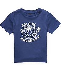 Polo Ralph Lauren Little Boys Short Sleeve Naval Repair Octopus Graphic Jersey T-Shirt