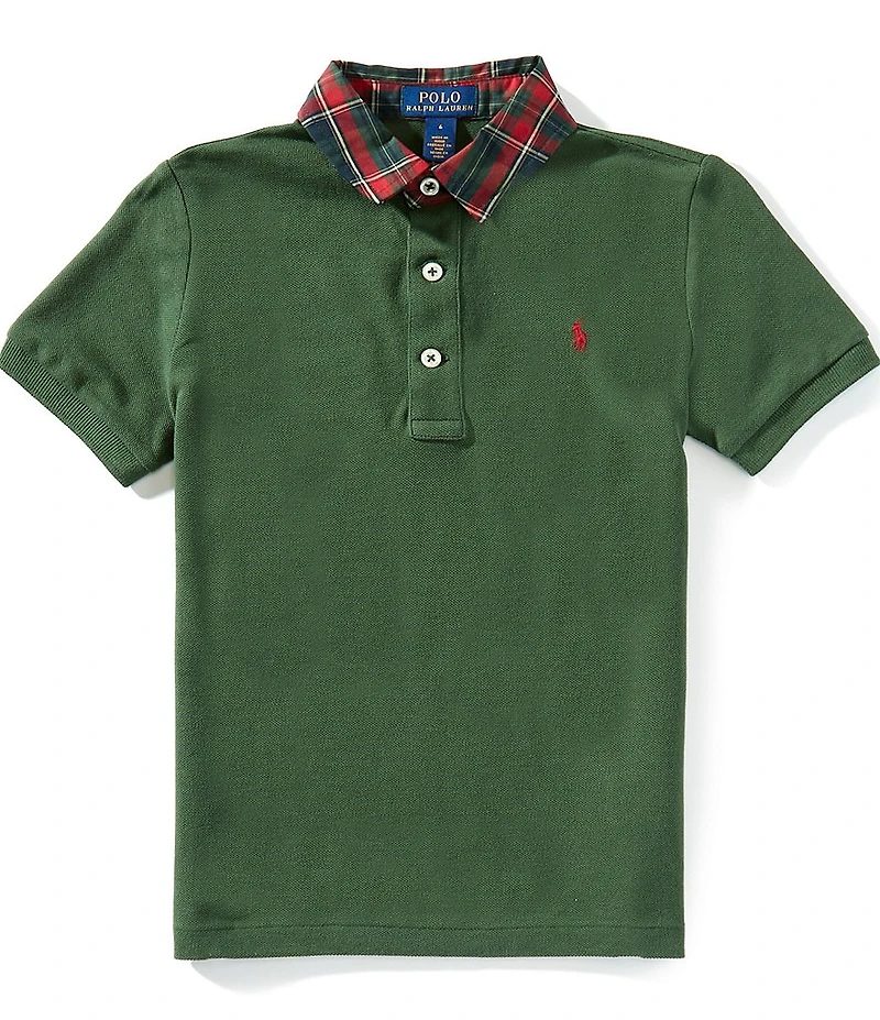 Polo Ralph Lauren Little Boys Short-Sleeve Plaid-Collar Mesh Polo Shirt