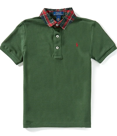 Polo Ralph Lauren Little Boys Short-Sleeve Plaid-Collar Mesh Polo Shirt
