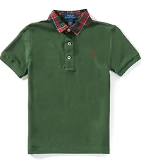 Polo Ralph Lauren Little Boys Short-Sleeve Plaid-Collar Mesh Polo Shirt