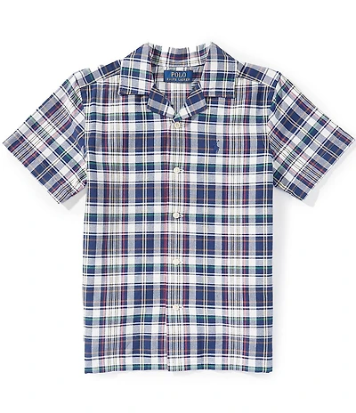 Polo Ralph Lauren Little Boys Short-Sleeve Plaid Oxford Camp Shirt