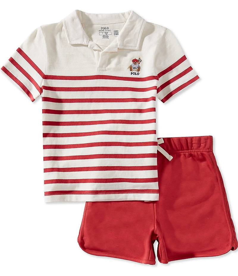 Polo Ralph Lauren Little Boys Short-Sleeve Polo Bear Jersey Polo Shirt & Terrycloth Shorts Set