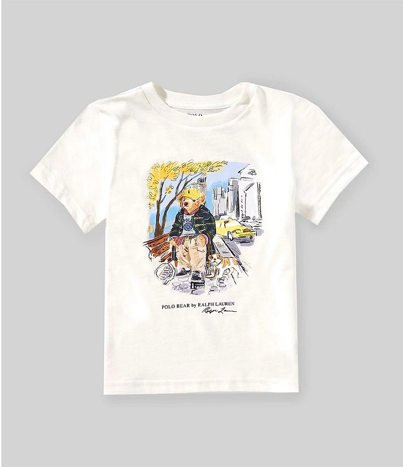 Polo Ralph Lauren Little Boys Short-Sleeve Polo Bear Bulldog Graphic Jersey T-Shirt
