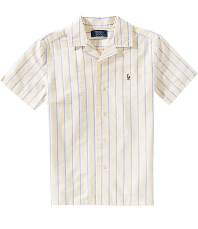 Polo Ralph Lauren Big Boys Short-Sleeve Striped Oxford Camp Shirt