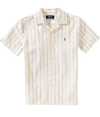 Polo Ralph Lauren Big Boys Short-Sleeve Striped Oxford Camp Shirt