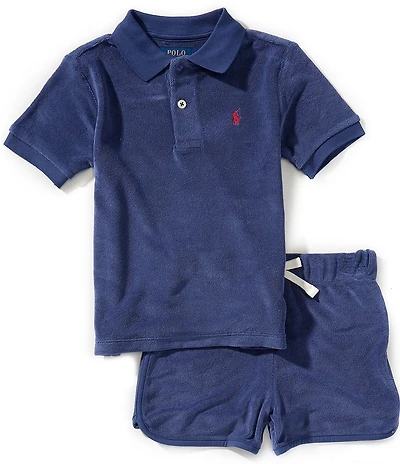 Polo Ralph Lauren Little Boys Short Sleeve Terry Cloth Polo Shirt & Matching Shorts Set