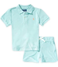 Polo Ralph Lauren Little Boys Short Sleeve Terrycloth Polo Shirt & Matching Shorts Set