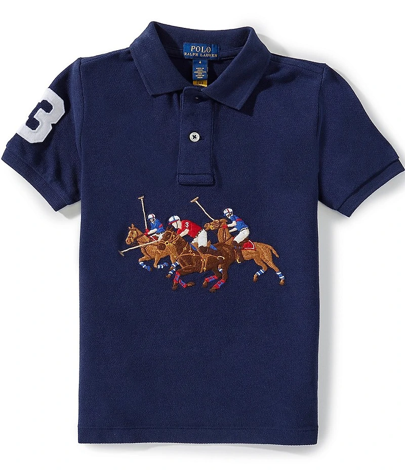Polo Ralph Lauren Little Boys Short-Sleeve Triple-Pony Mesh Polo Shirt