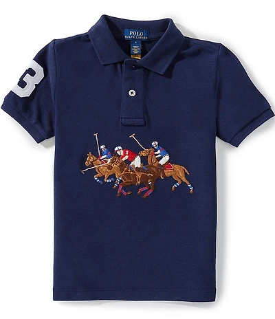 Polo Ralph Lauren Little Boys Short-Sleeve Triple-Pony Mesh Polo Shirt