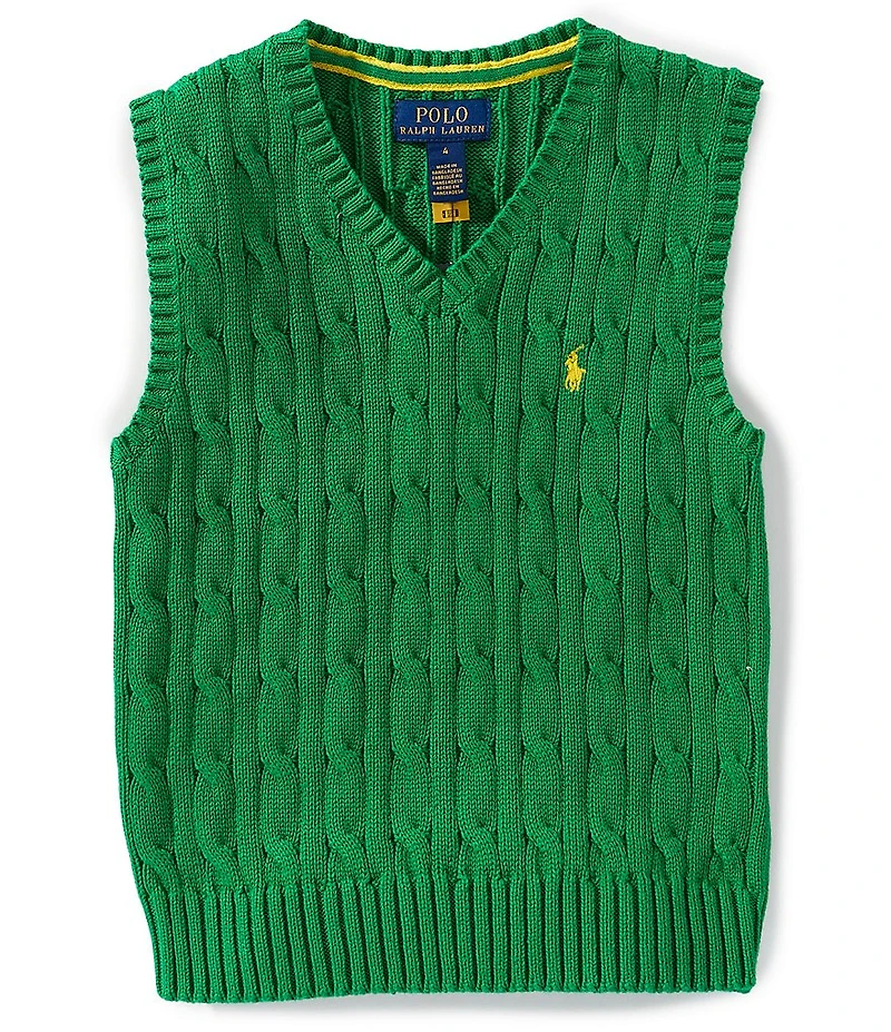 Polo Ralph Lauren Little Boys Sleeveless Cable-Knit Sweater Vest