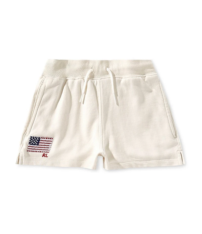 Polo Ralph Lauren Little Girls Flag Applique French Terry Shorts