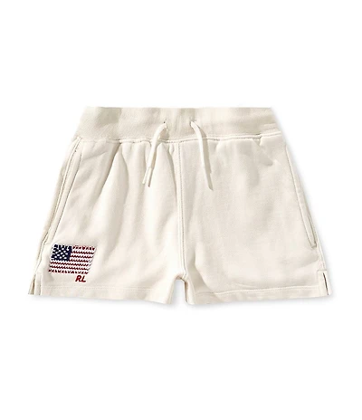 Polo Ralph Lauren Little Girls Flag Applique French Terry Shorts