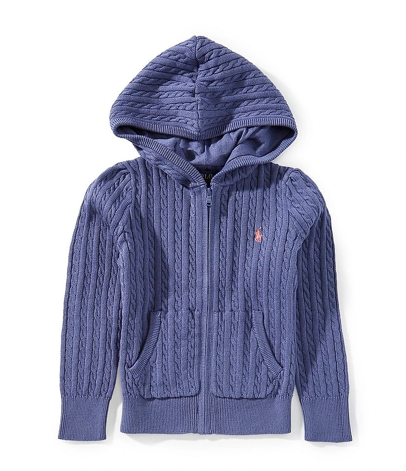 Polo Ralph Lauren Little Girls Full-Zip Mini Cable Sweater