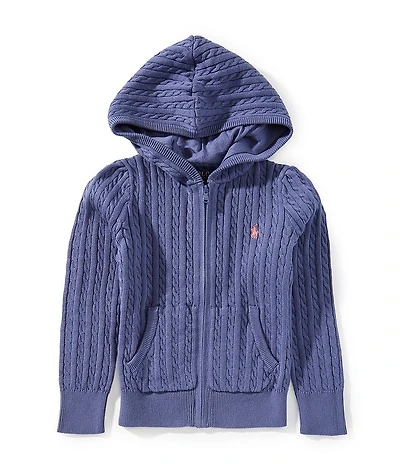 Polo Ralph Lauren Little Girls Full-Zip Mini Cable Sweater