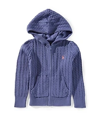 Polo Ralph Lauren Little Girls Full-Zip Mini Cable Sweater