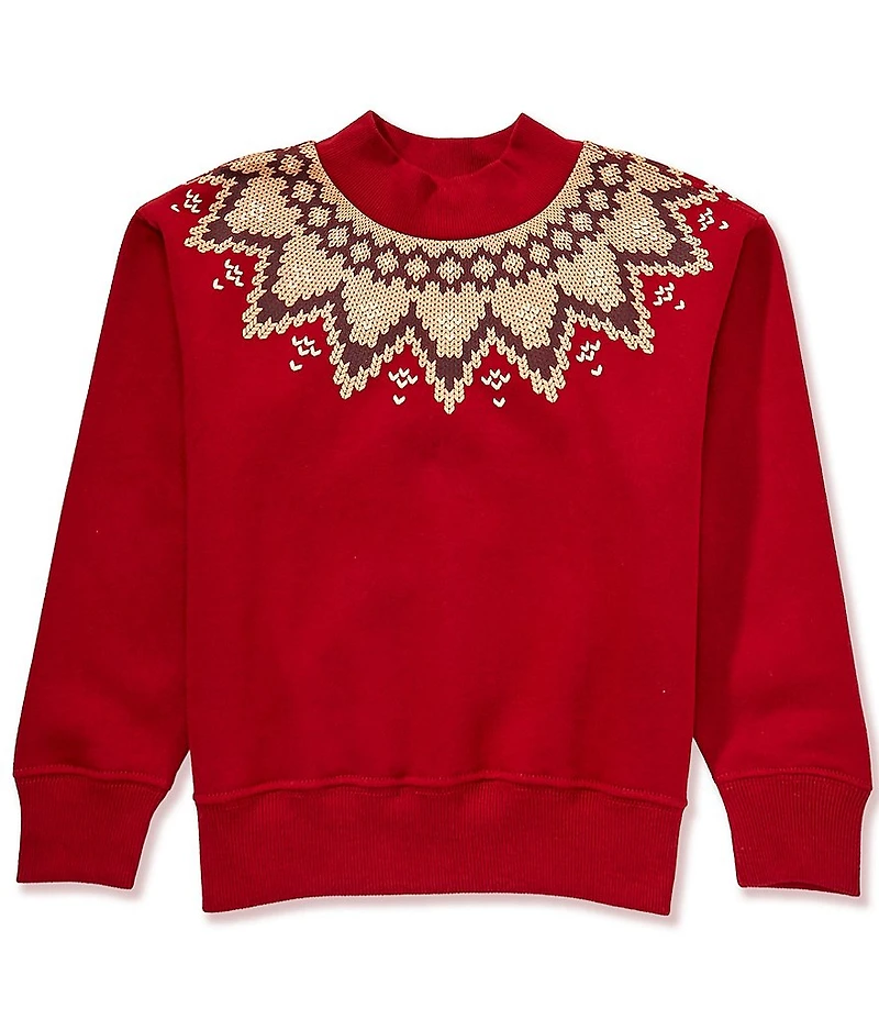 Polo Ralph Lauren Little Girls Fair Isle Fleece Boxy Sweatshirt