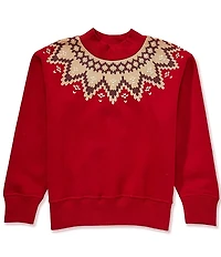Polo Ralph Lauren Little Girls Fair Isle Fleece Boxy Sweatshirt