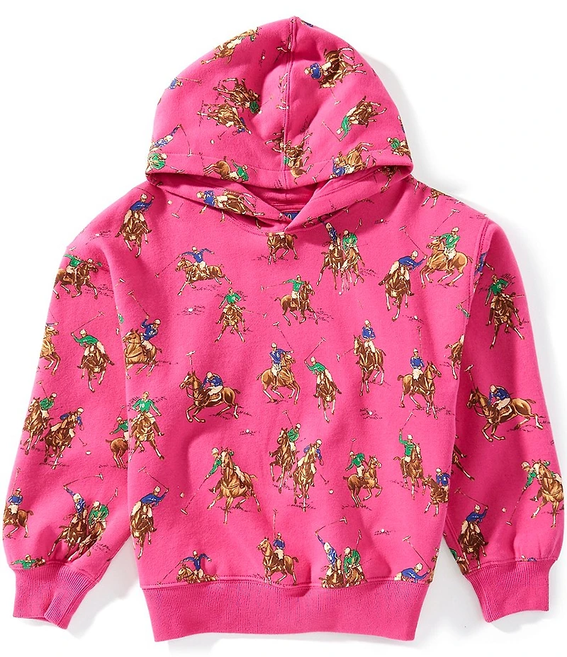 Polo Ralph Lauren Little Girls Long-Sleeve Equestrian-Print Fleece Hoodie