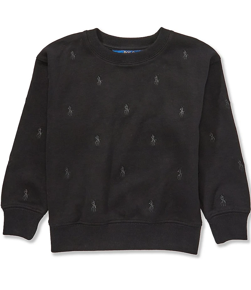 Polo Ralph Lauren Little Girls Long Sleeve Fleece Printed Sweatshirt