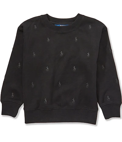 Polo Ralph Lauren Little Girls Long Sleeve Fleece Printed Sweatshirt