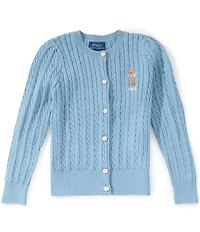 Polo Ralph Lauren Little Girls Long-Sleeve Polo Bear Mini-Cable Cardigan