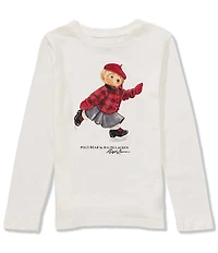 Polo Ralph Lauren Little Girls Long-Sleeve Polo Bear T-Shirt