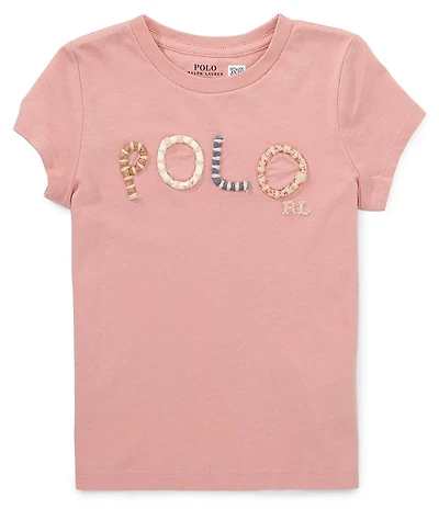 Polo Ralph Lauren Little Girls Short Sleeve Applique Logo Jersey T-Shirt