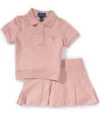 Polo Ralph Lauren Little Girls Short Sleeve Polo Shirt & Matching Skort Set