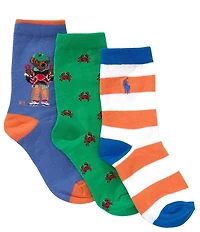 Polo Ralph Lauren Little/Big Boys Crab Bear 3-Pack Socks